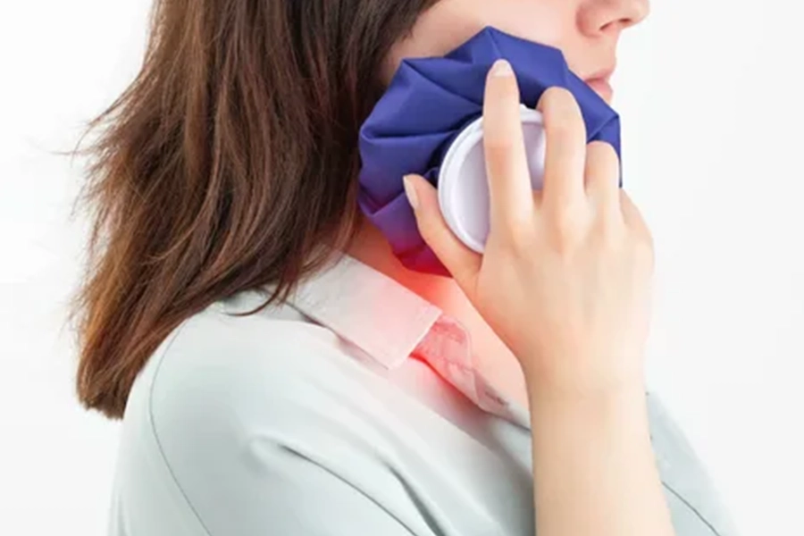 Apply a cold pack to your jaw for 10–15 minutes to reduce swelling and ease pain.