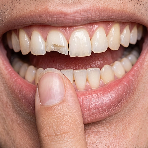 Dental trauma causing a cracked or loosened tooth
