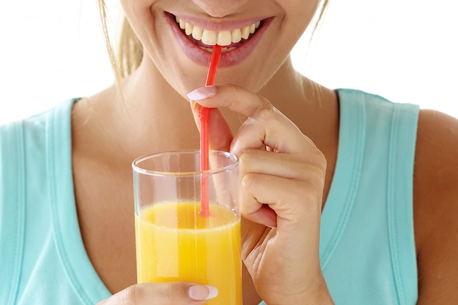 Reducing tea, coffee and coloured drinks helps prevent additional surface stains.