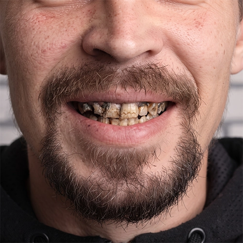 Smoking and chewing tobacco cause permanent staining and discolouration of teeth.